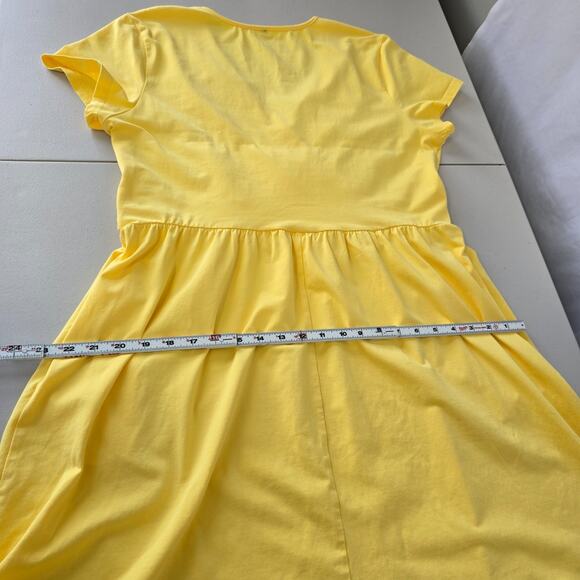 Ouges Wrap Midi Dress Women's XXL Yellow V-Neck Short Sleeve NWOT - Picture 12 of 14